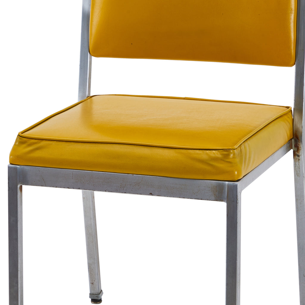 Yellow Vinyl Metal Stacking Chair