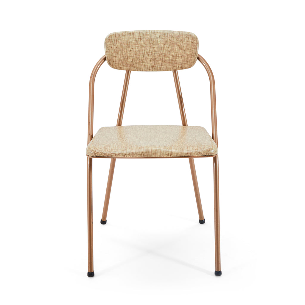 Tan Metal Low Back Folding Chair
