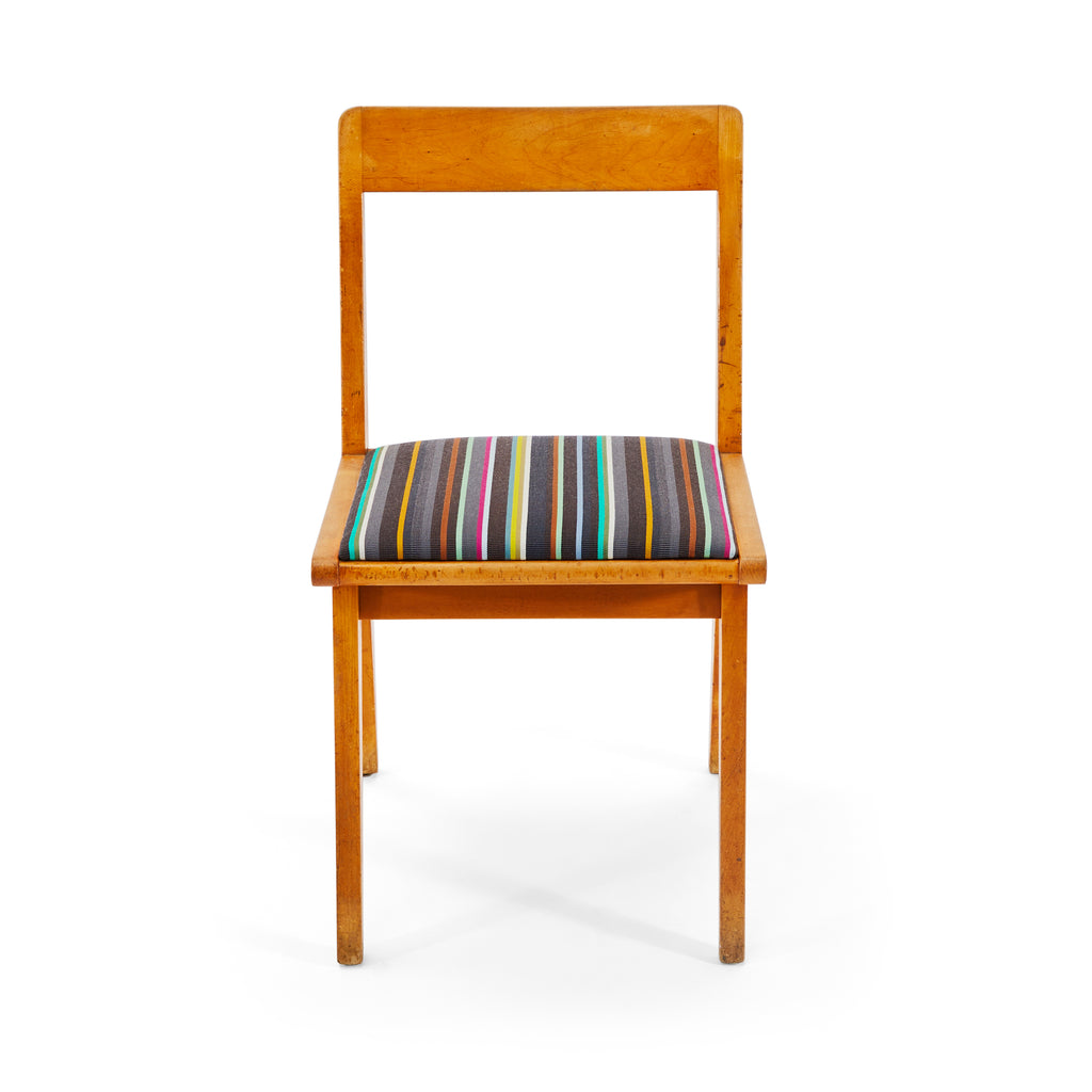 Wood & Multicolor Modern Side Chair
