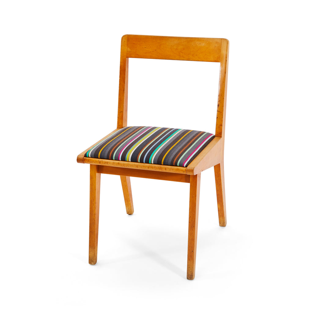 Wood & Multicolor Modern Side Chair