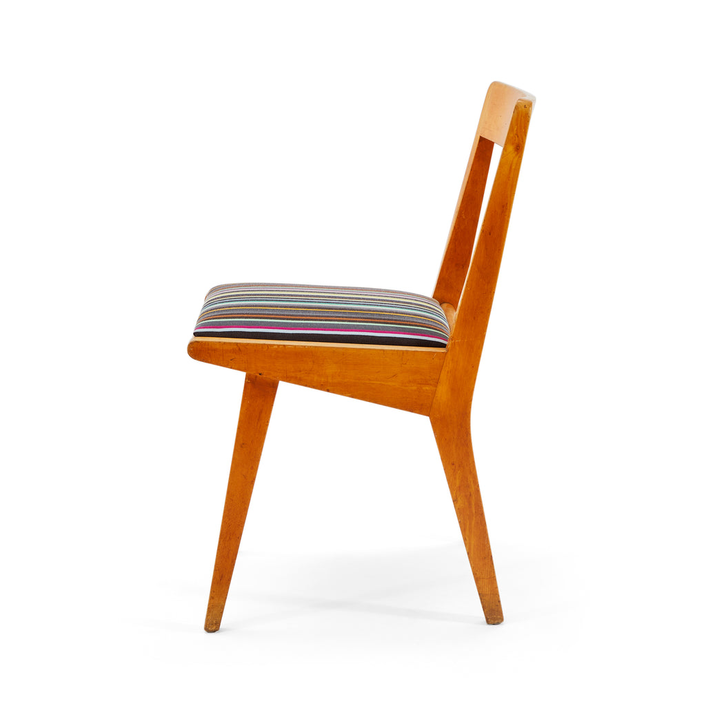 Wood & Multicolor Modern Side Chair