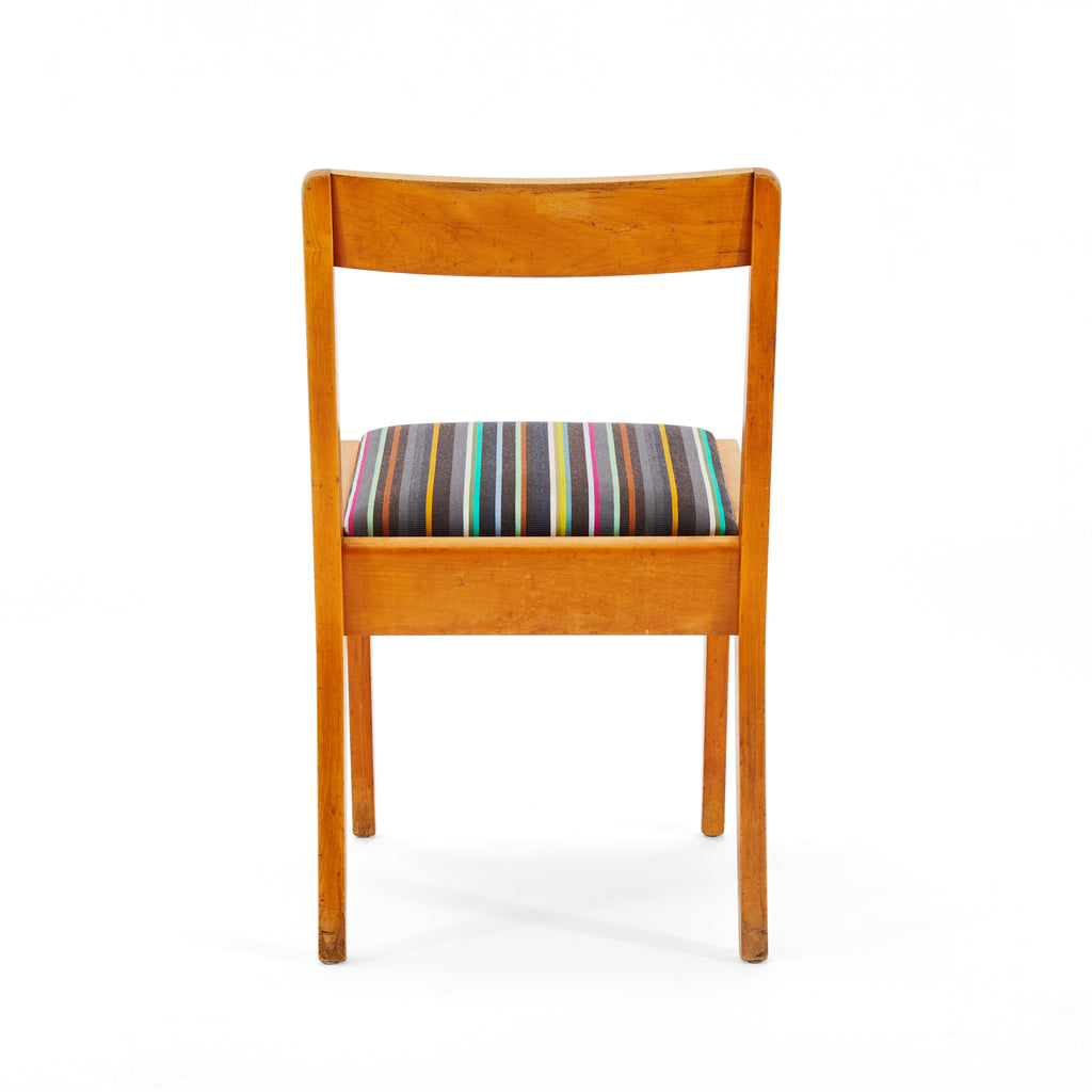 Wood & Multicolor Modern Side Chair