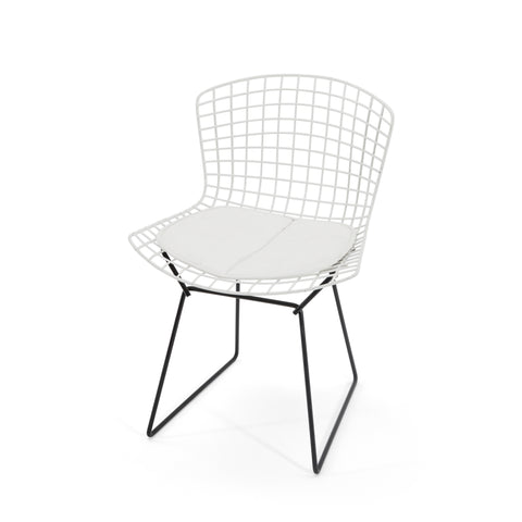 White & Black Wire Bertoia Side Chair