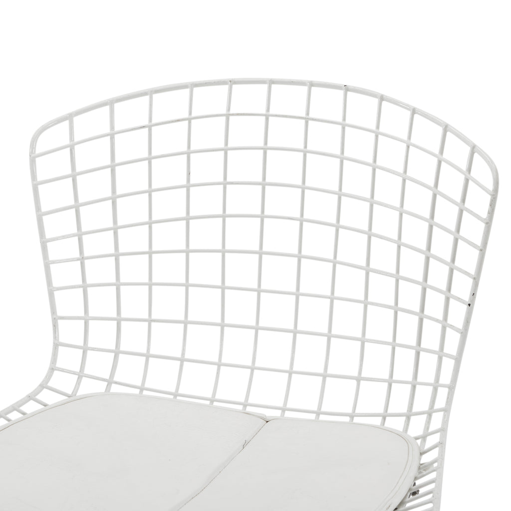 White & Black Wire Bertoia Side Chair