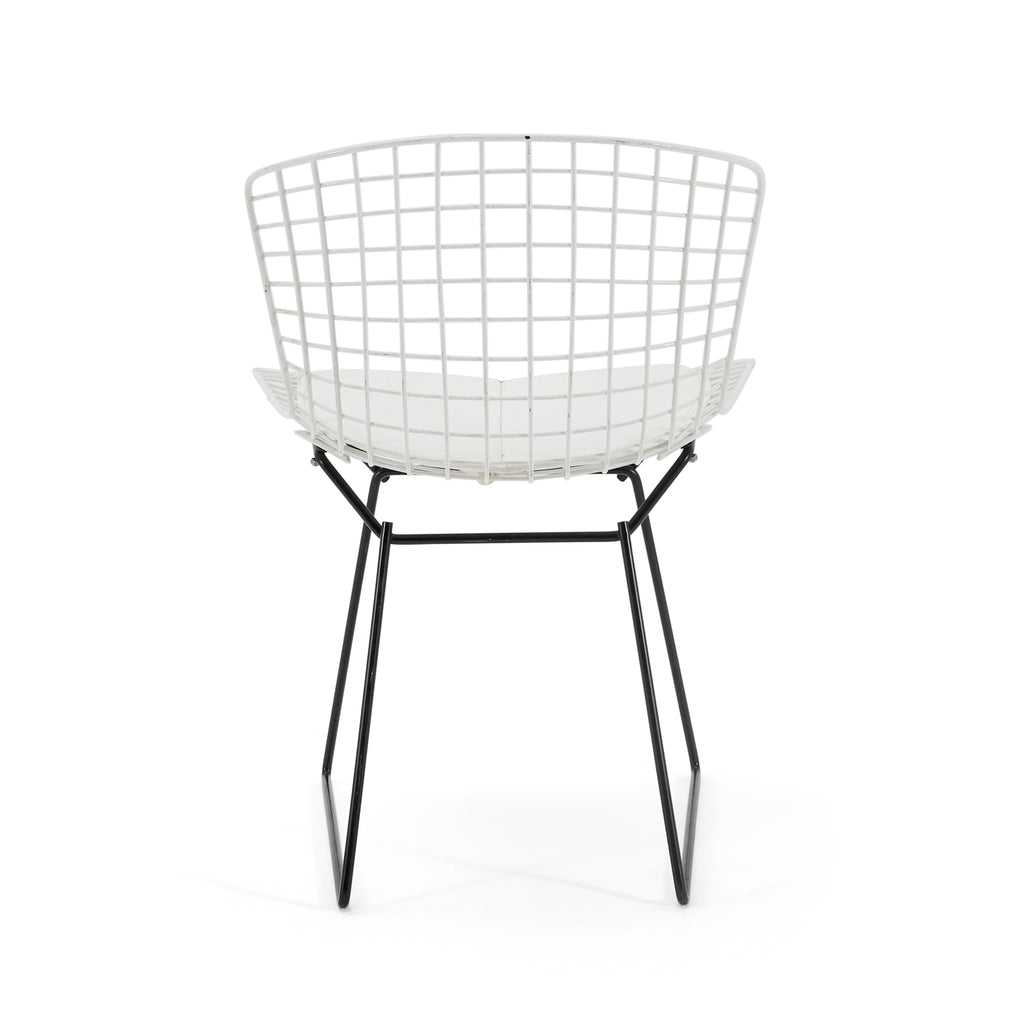 White & Black Wire Bertoia Side Chair