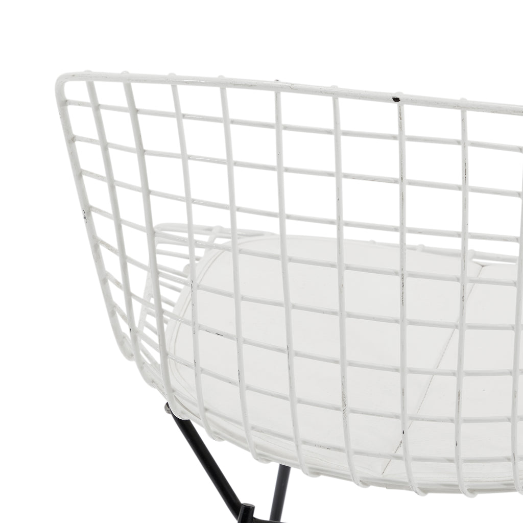 White & Black Wire Bertoia Side Chair