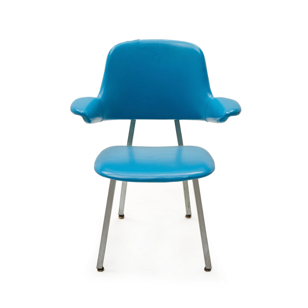 Blue Leather Floating Back Classroom Chair
