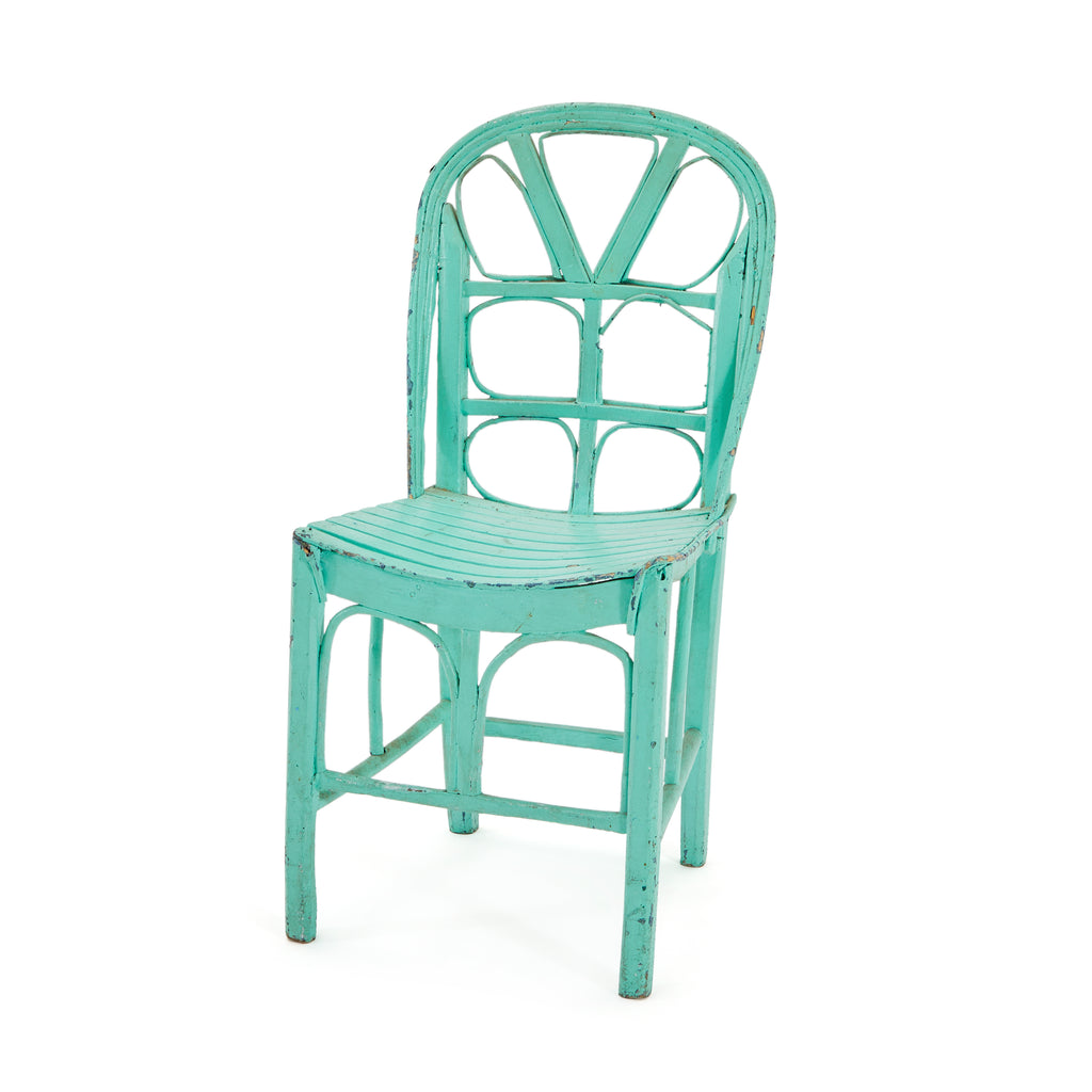 Turquoise Rustic Wood Side Chair