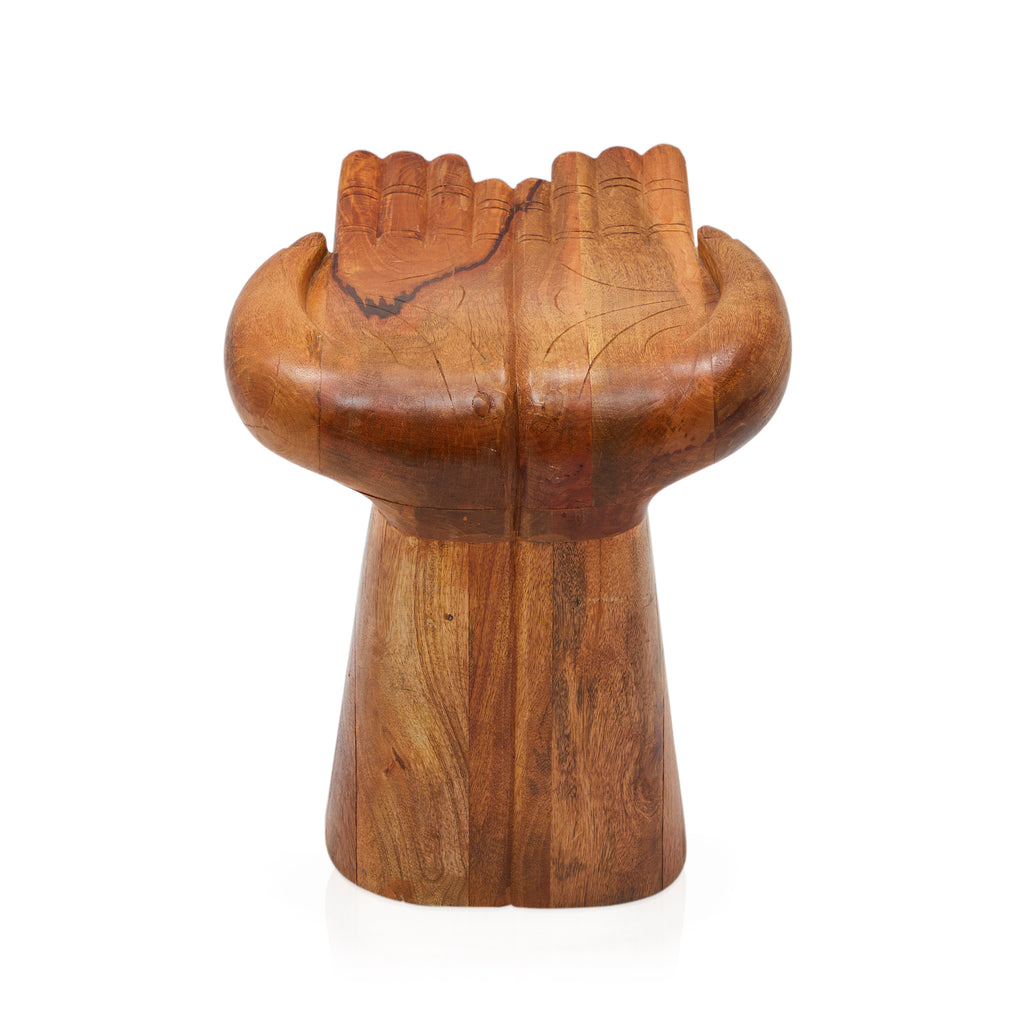 Wood Carved Hands Chair
