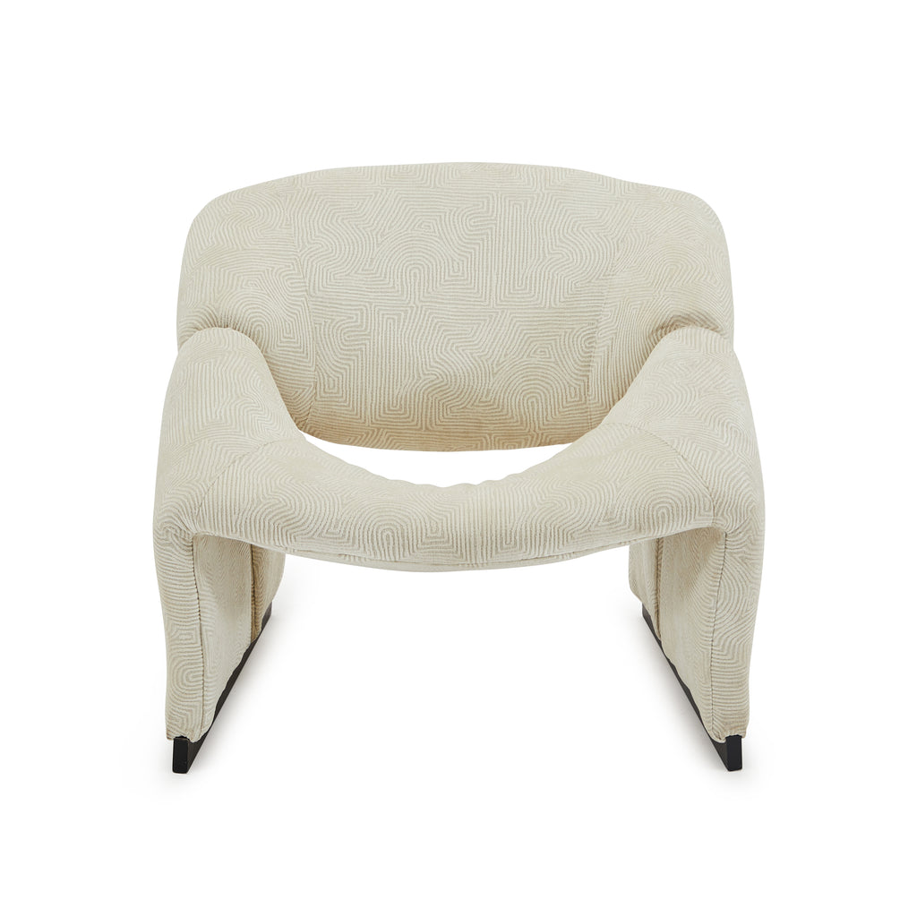 White Textured P. Paulin Lounge Chair