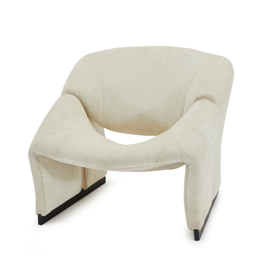 White Textured P. Paulin Lounge Chair