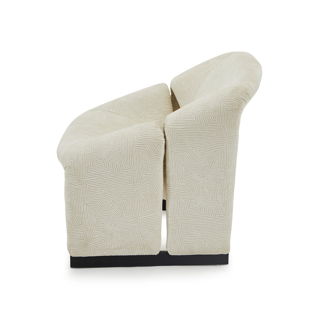 White Textured P. Paulin Lounge Chair