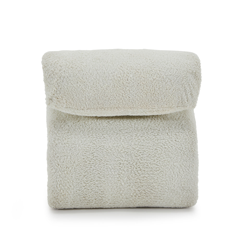 White Sheep Boucle Fabric Ribbon Chair