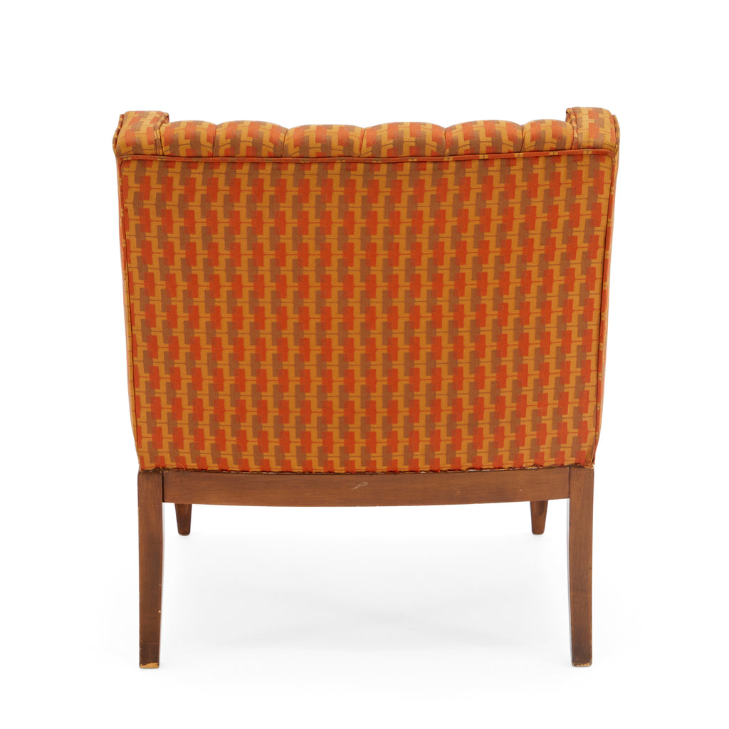 Orange Patterned Mid Century Lounge Chair