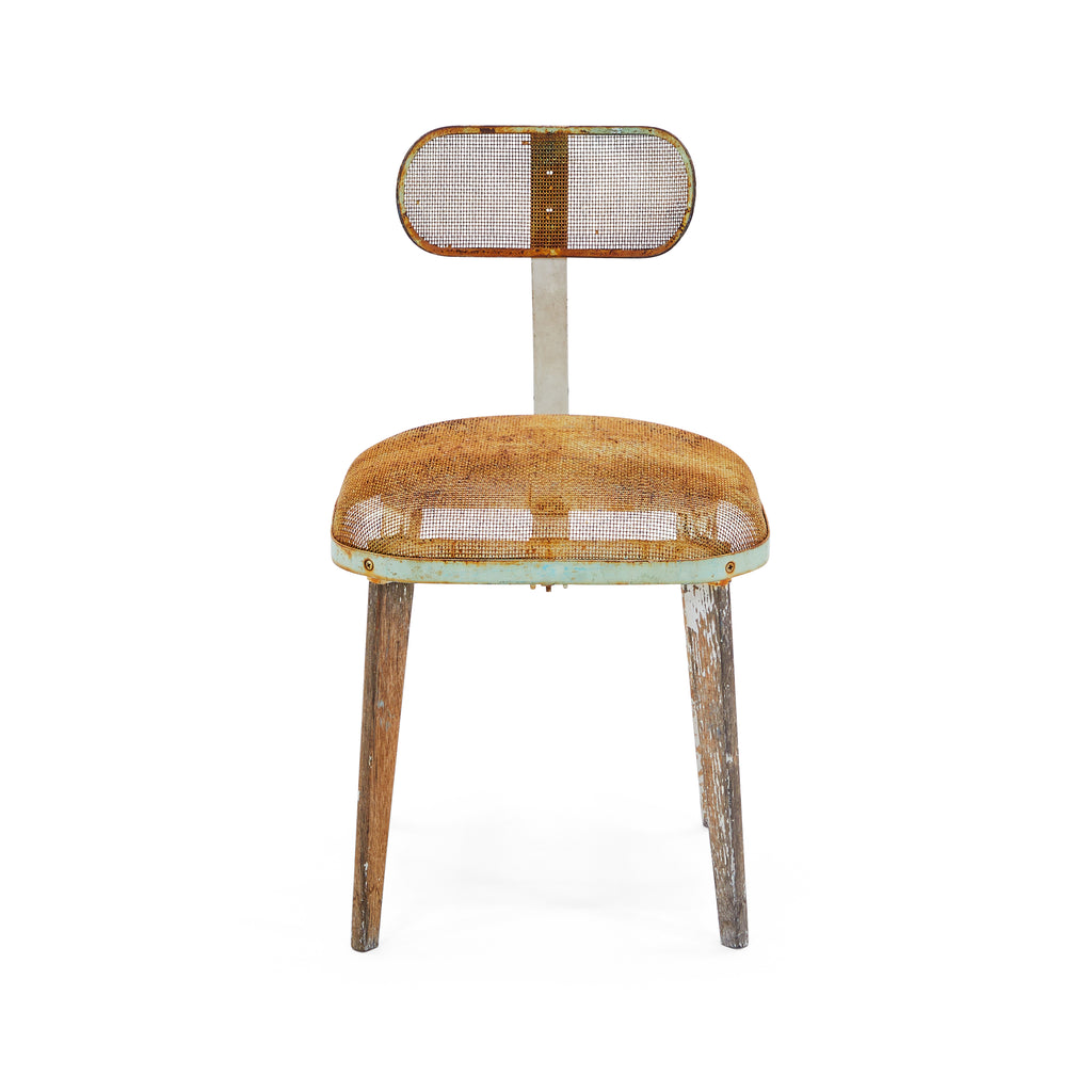 Metal Mesh Rustic Weathered Side Chair