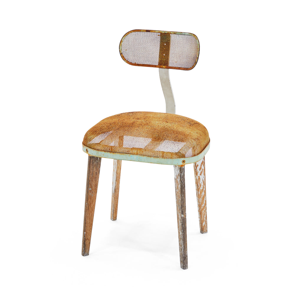 Metal Mesh Rustic Weathered Side Chair