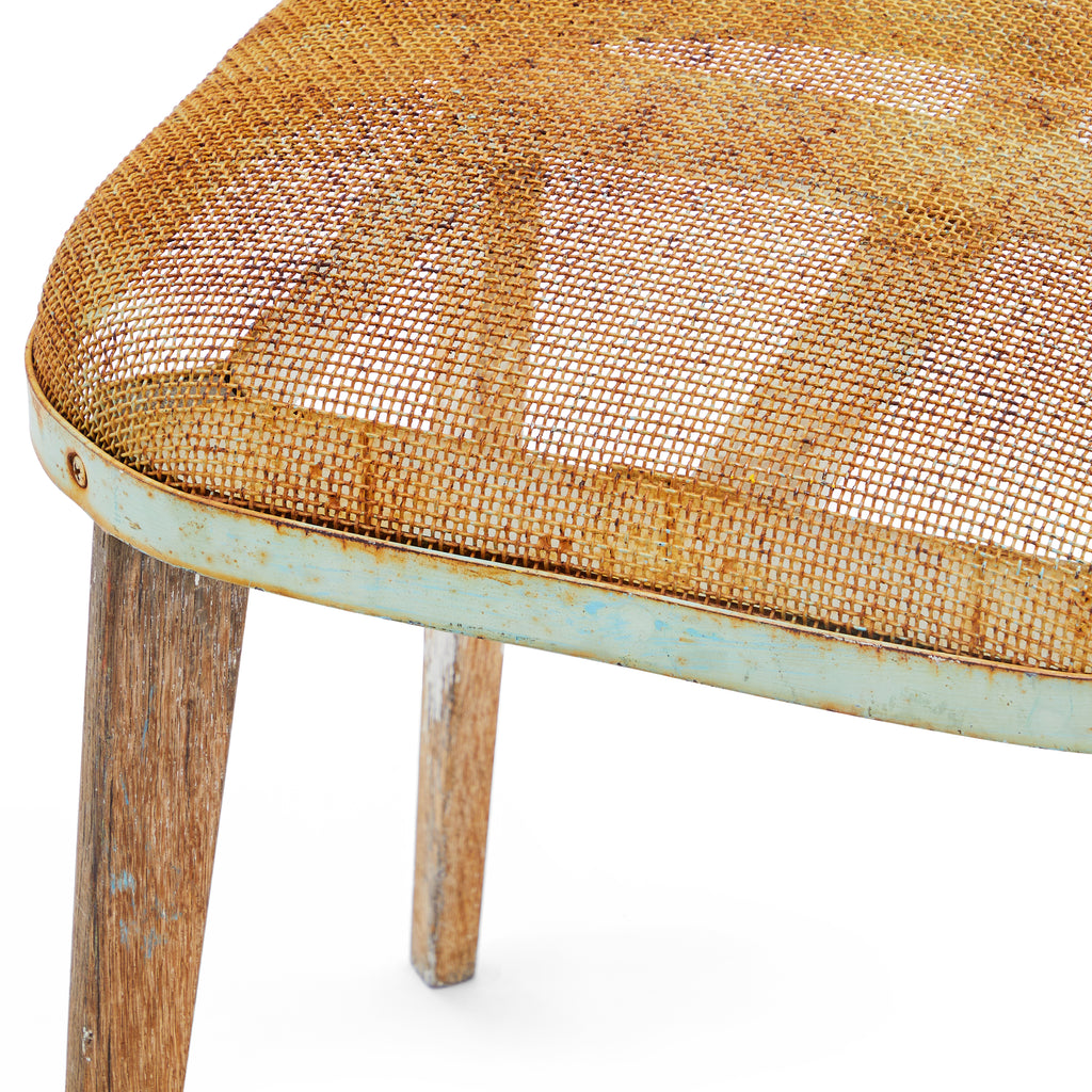 Metal Mesh Rustic Weathered Side Chair