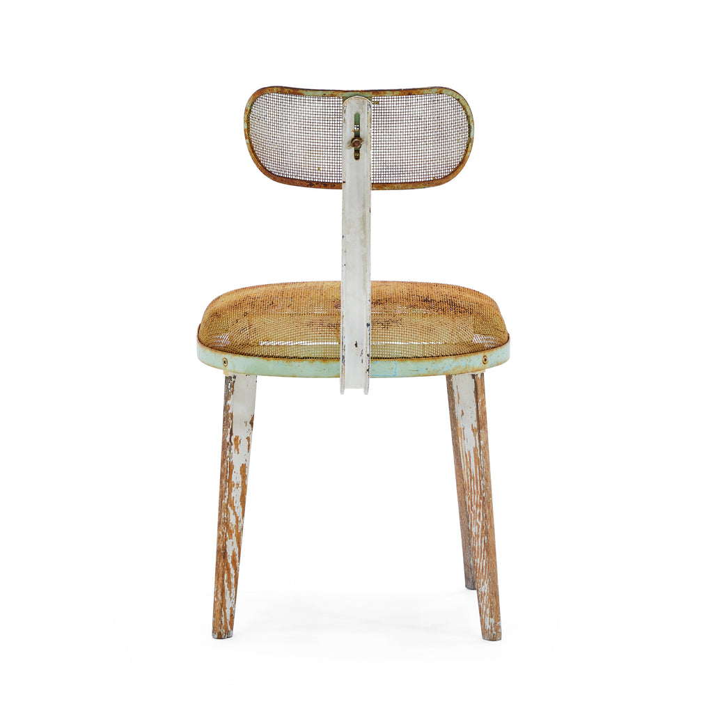 Metal Mesh Rustic Weathered Side Chair