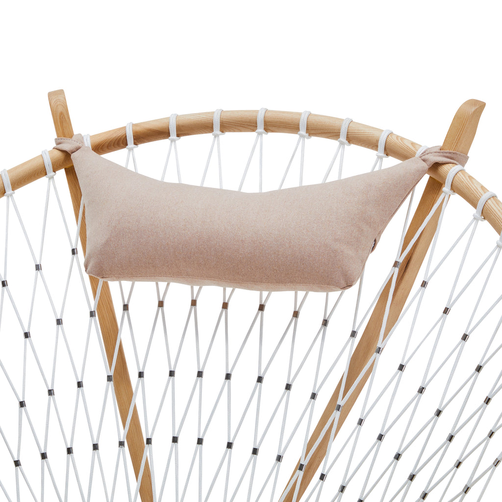 Wood & White Rope Contemporary Outdoor Lounge Chair