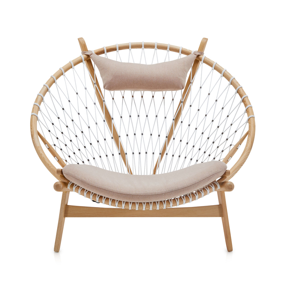 Wood & White Rope Contemporary Outdoor Lounge Chair