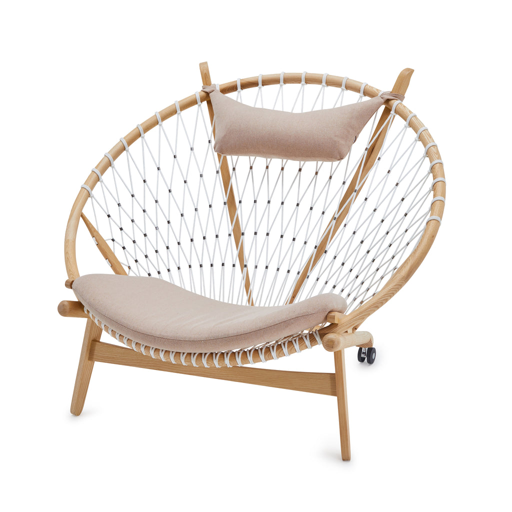 Wood & White Rope Contemporary Outdoor Lounge Chair