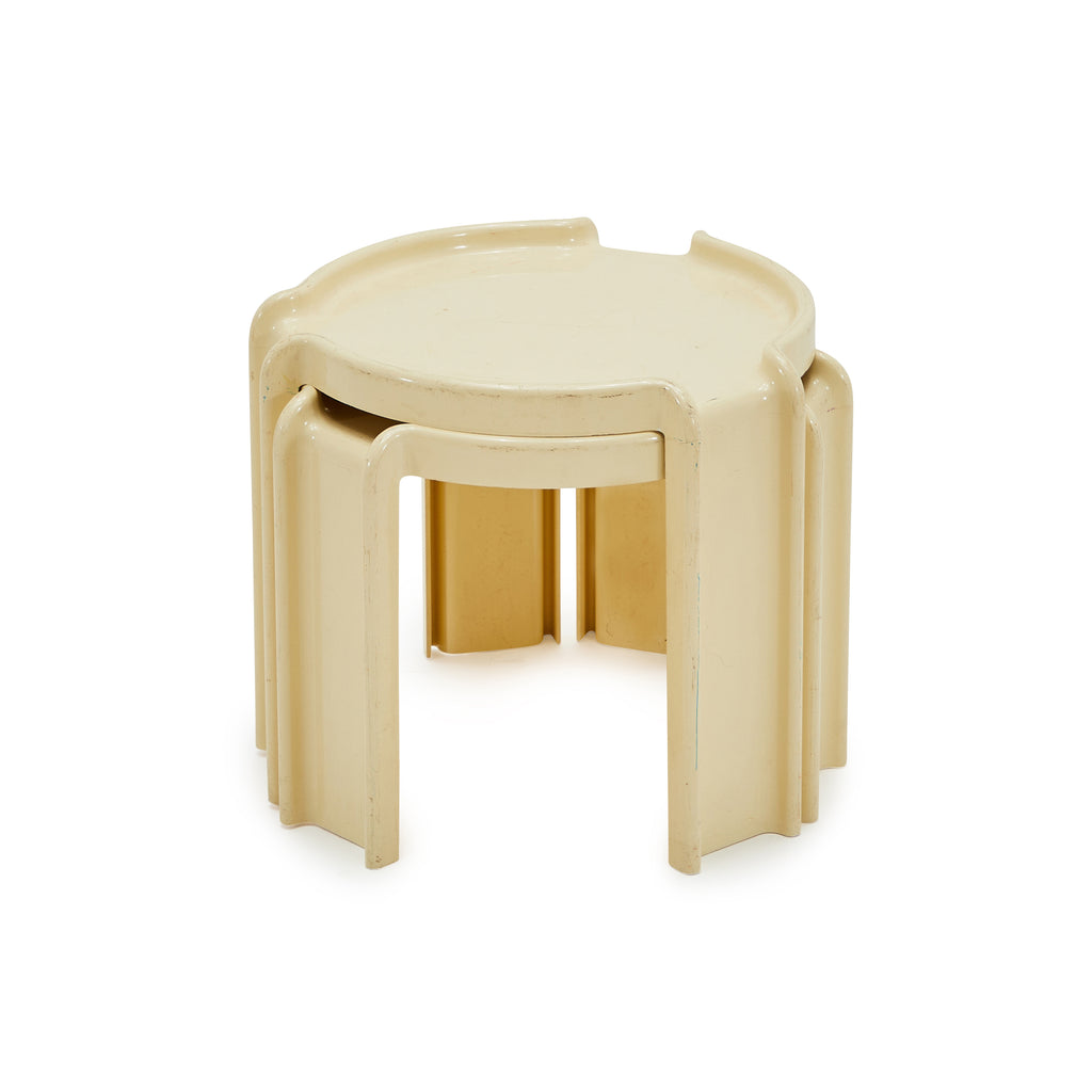 White Cream Fiberglass Side Table
