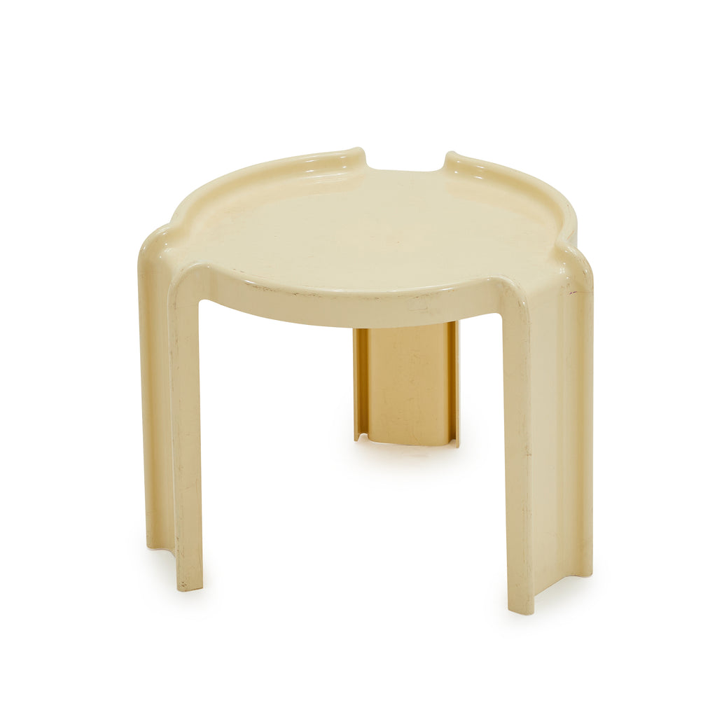 White Cream Fiberglass Side Table