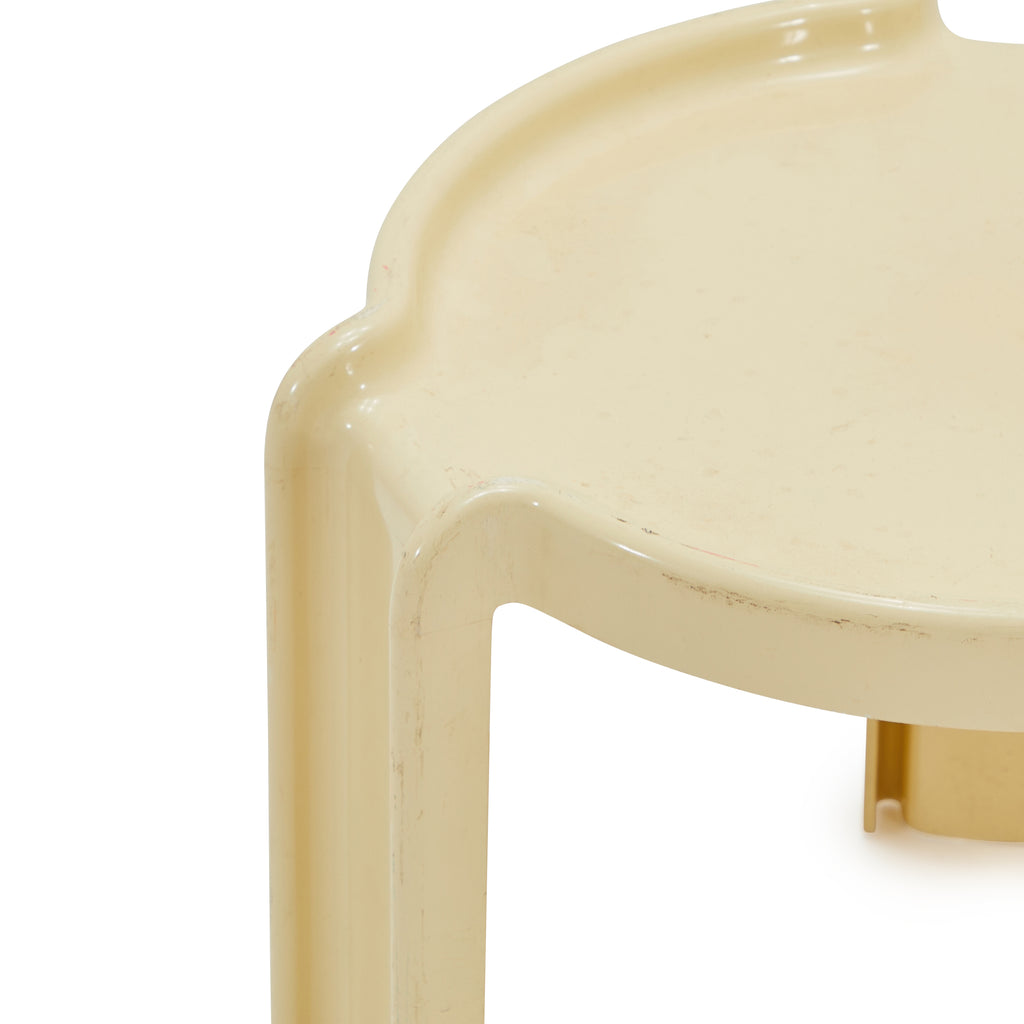 White Cream Fiberglass Side Table