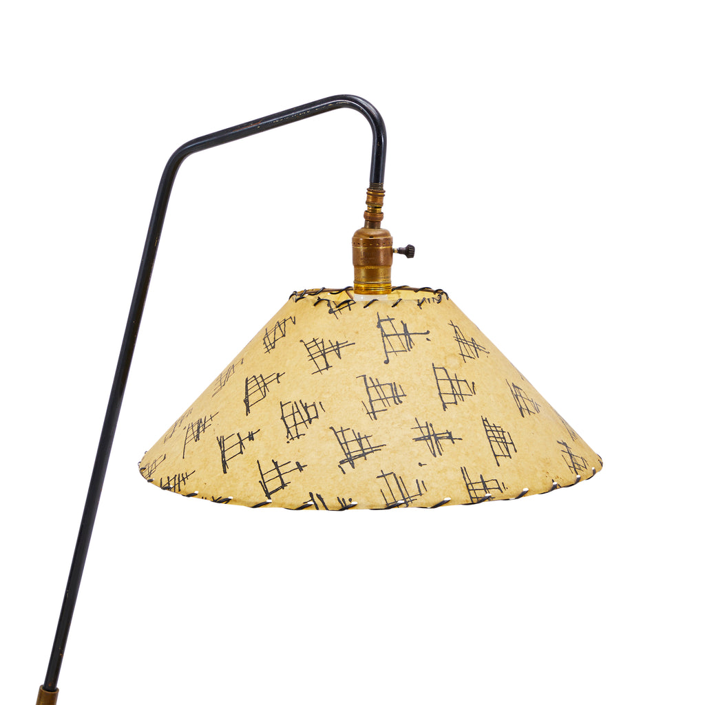 Black & Wood Modern Side Table Floor Lamp