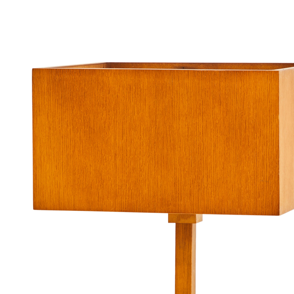 Wood Contemporary Square Floor Lamp