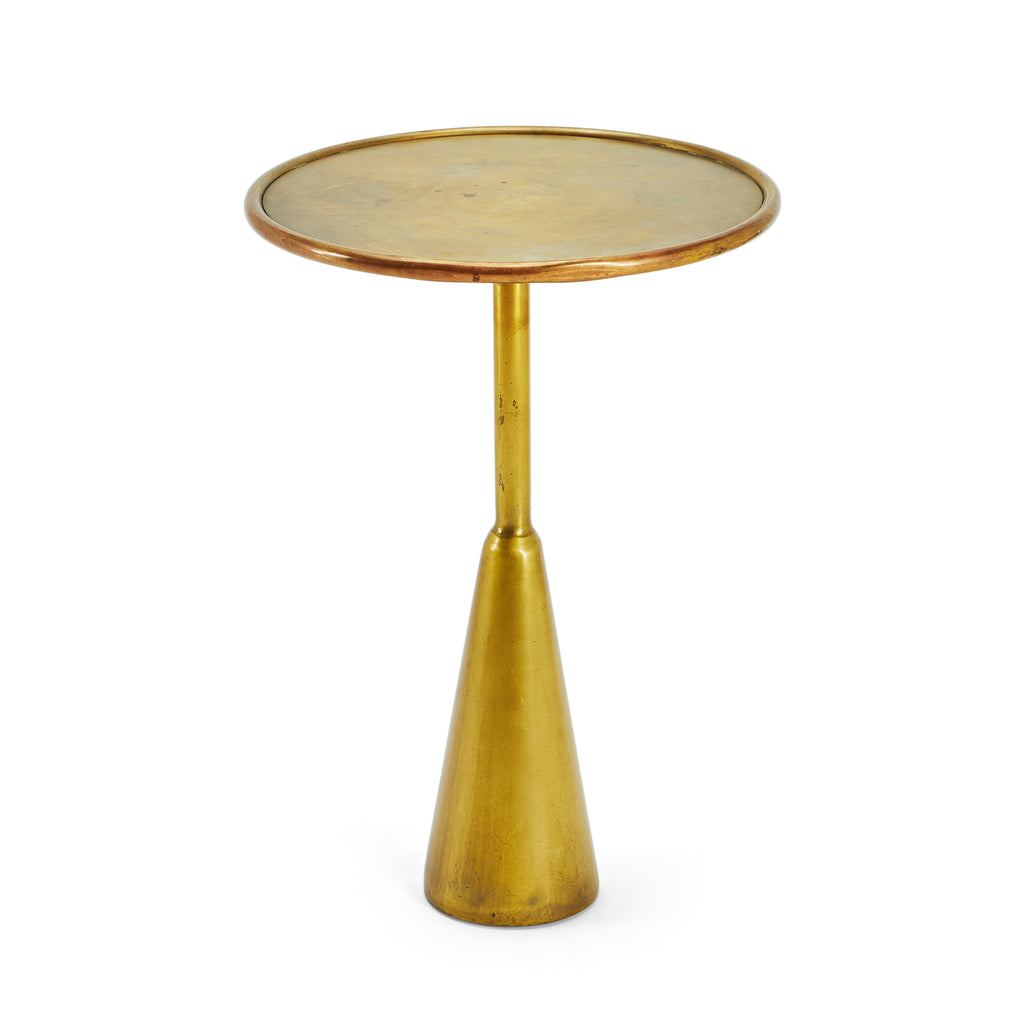 Gold Metal Circular End Table