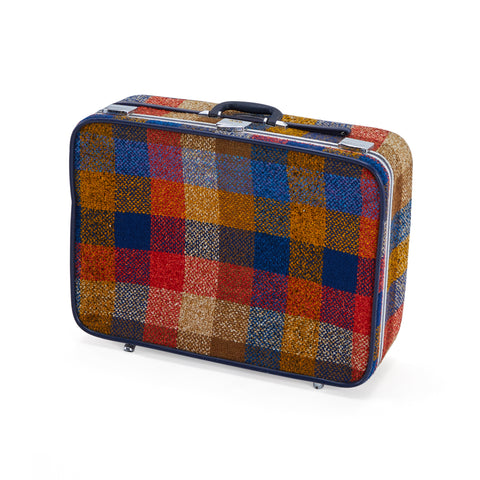 Blue & Red Plaid Skyway Suitcase Medium