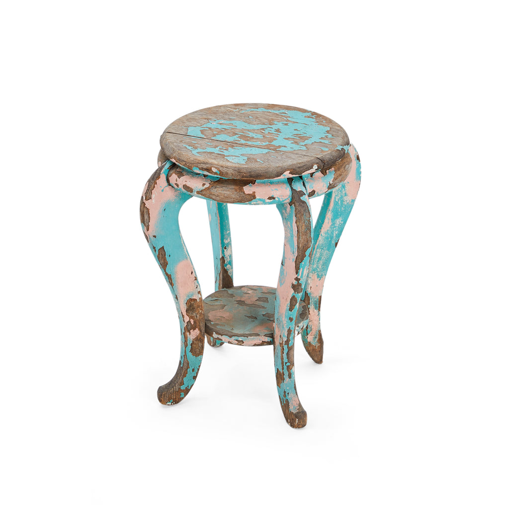 Turquoise Weathered Wood Pedestal