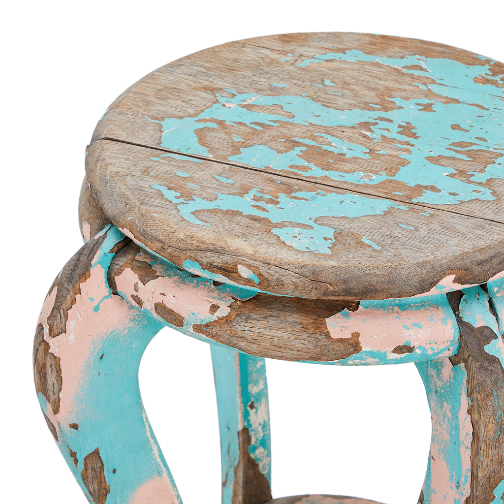 Turquoise Weathered Wood Pedestal