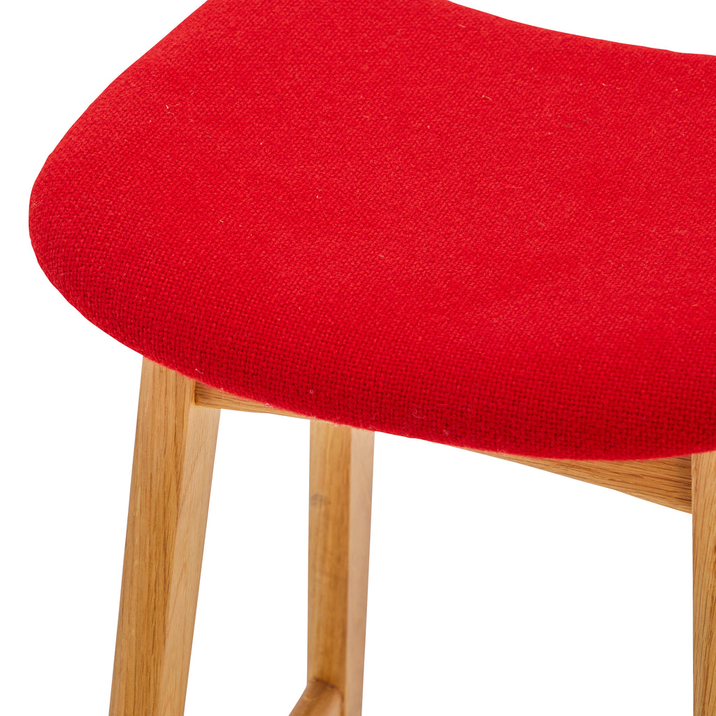 Red & Wood Modern Counter Stool