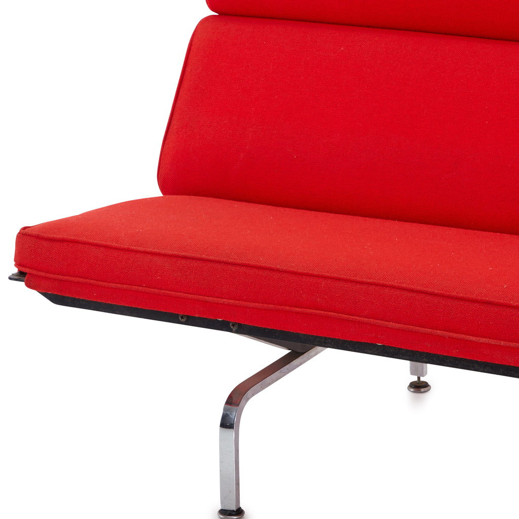 Red Modern Eames Compact Sofa with Metal Frame