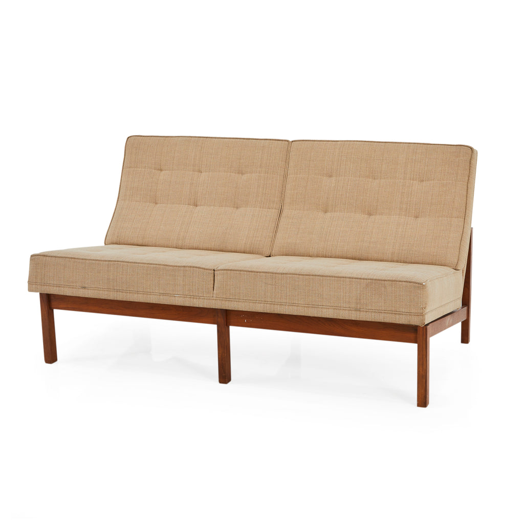Tan Split Rail Modern Love Seat