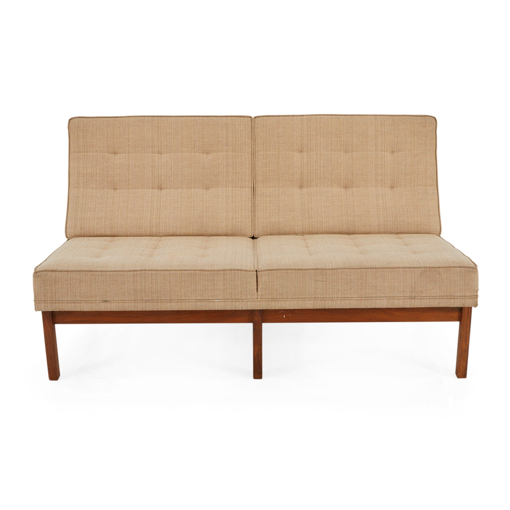 Tan Split Rail Modern Love Seat