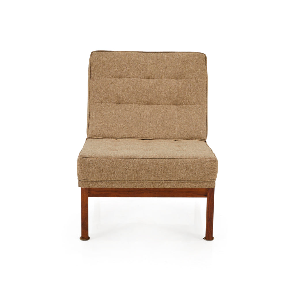 Beige Wheat Split Rail Modern Lounge Chair