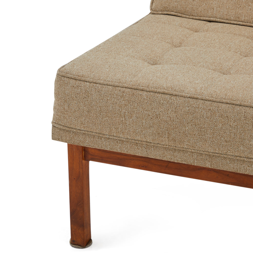 Beige Wheat Split Rail Modern Lounge Chair