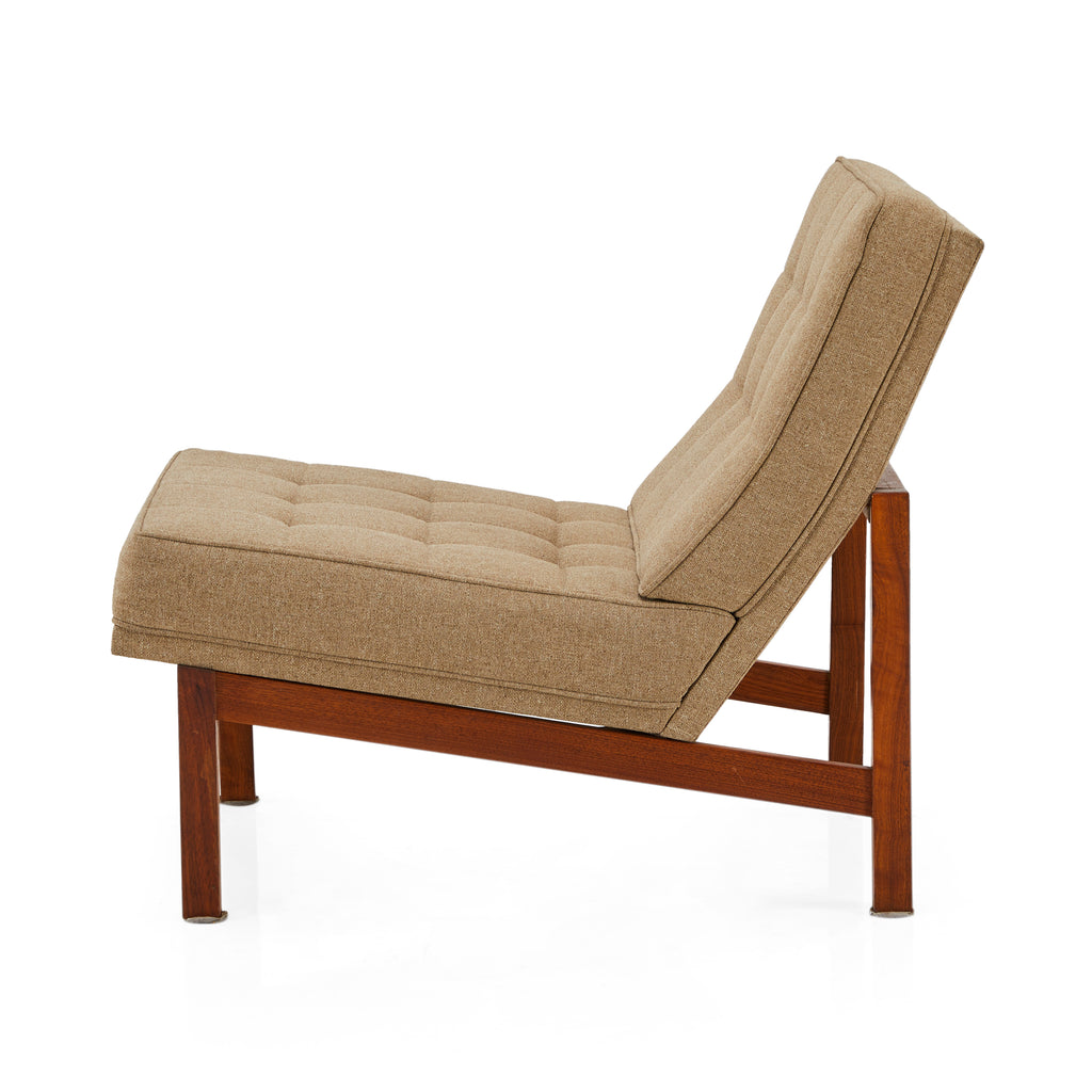 Beige Wheat Split Rail Modern Lounge Chair