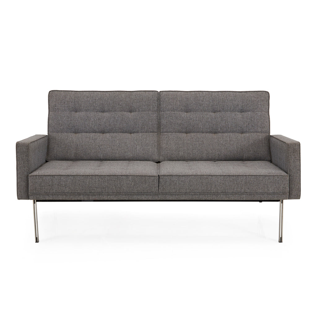 Grey Split Rail Modern Arm Loveseat