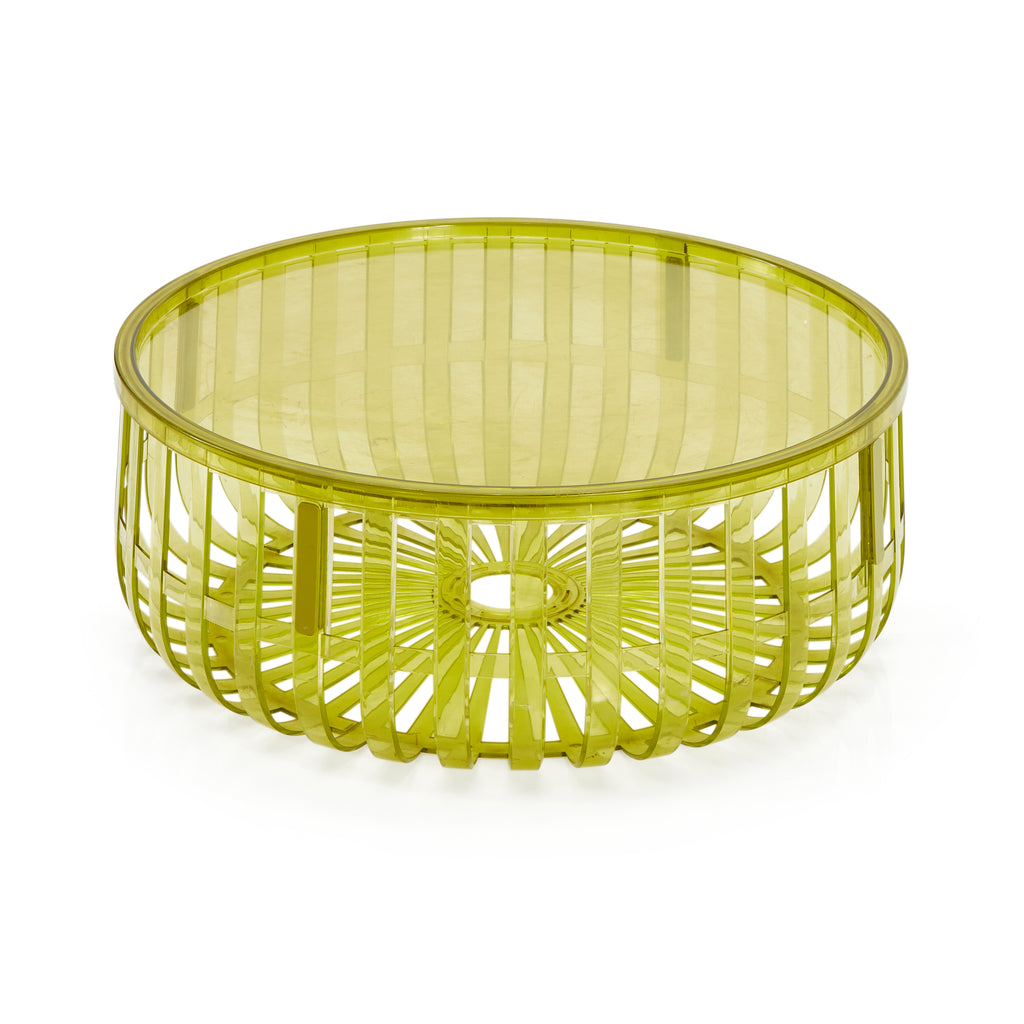 Light Green Kartell Lucite Round Coffee Table