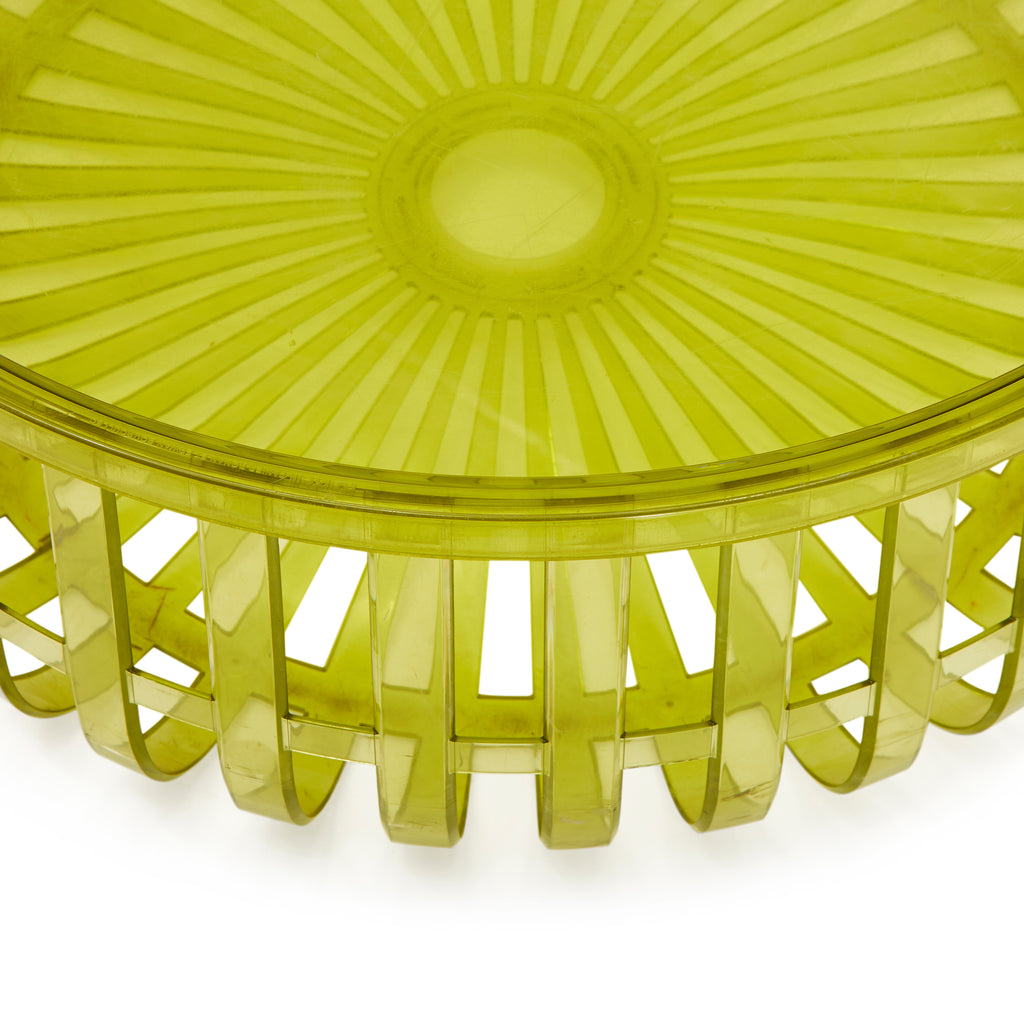 Light Green Kartell Lucite Round Coffee Table