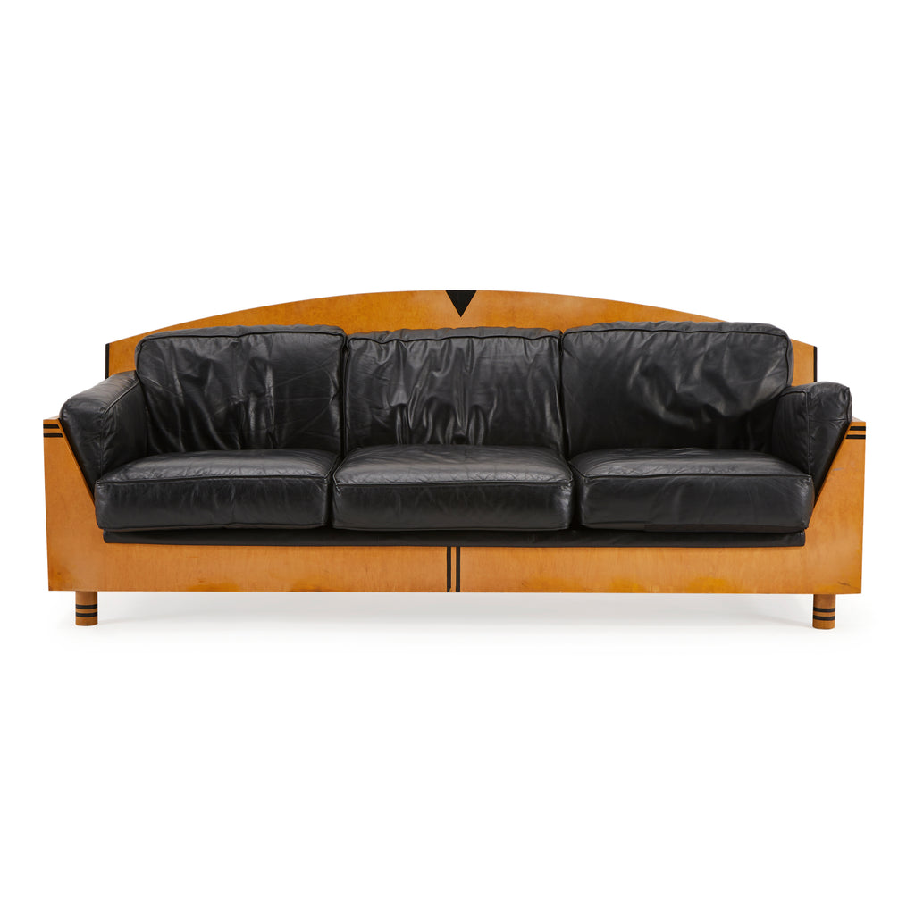 Italian Birdseye Maple Deco Biedermeier Sofa