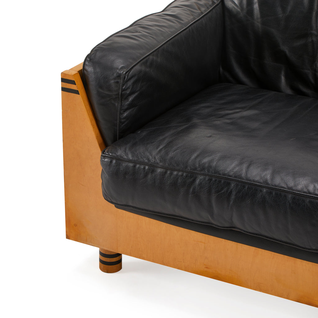 Italian Birdseye Maple Deco Biedermeier Sofa