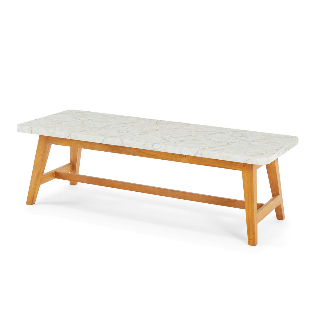 White Marble Top Bench