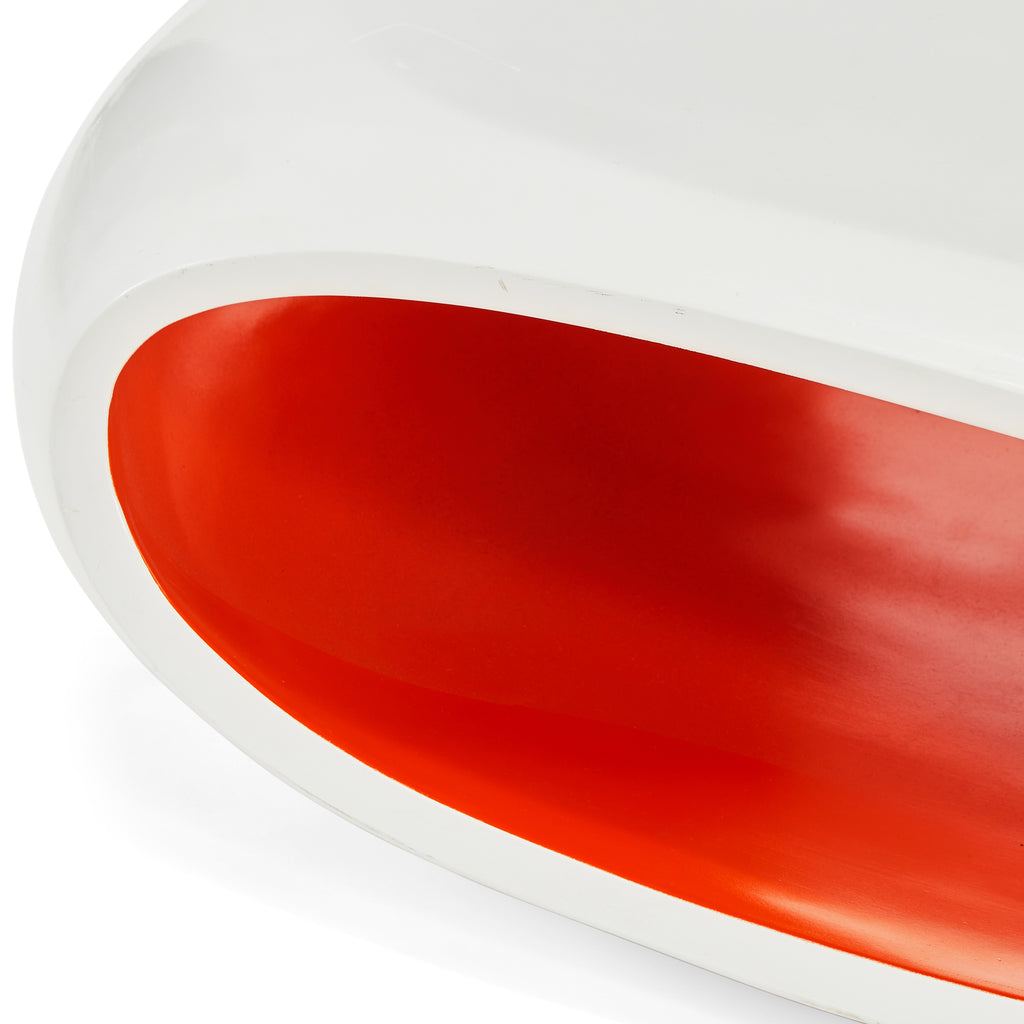 White and Red Donut Shaped Coffee Table