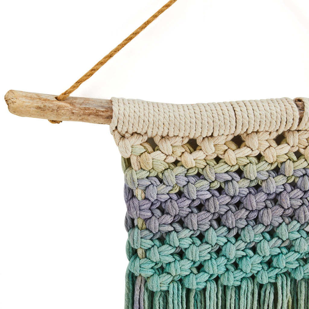 Blue and Green Hanging Macrame (A+D)