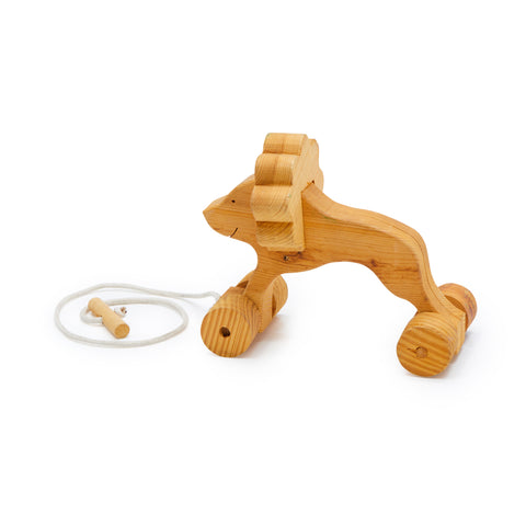 Wooden Lion w/ Wheels (A+D)